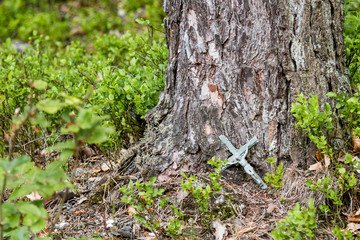 crucifix in the forest