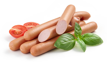 fresh boiled sausages