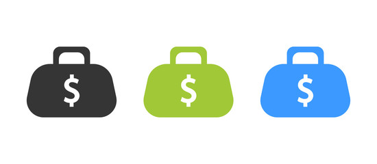 Finance with bag sign icon - vector