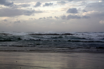 stormy weather on the beach
