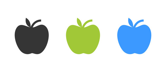 Food apple sign icon - Flat vector