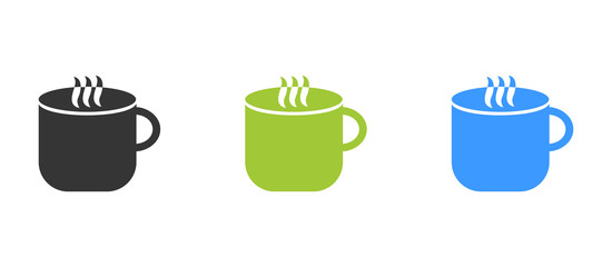 Tea mug sign icon - Flat vector