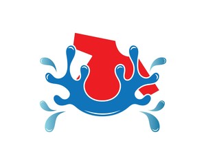 washing clothes logo icon vector of laundry service design