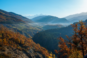 The Caucasus mountains in Svaneti. Beautiful mountain landscape. Georgia.