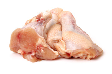 Chicken legs on white background