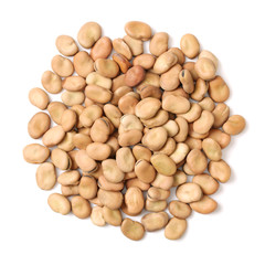 Fava beans,Vicia faba on white background
