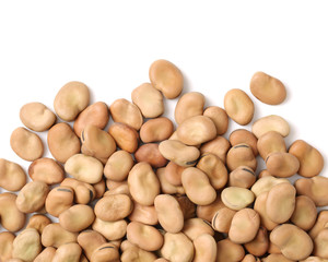 Fava beans,Vicia faba on white background
