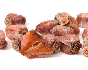 dried persimmon on white background