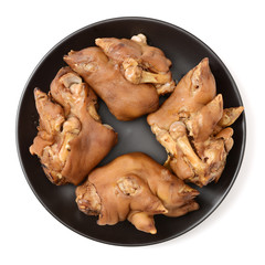 Sauce trotters on white background 