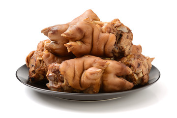 Sauce trotters on white background 
