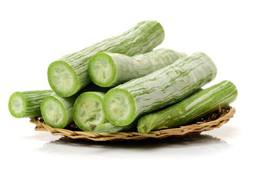 snake gourd on white background 