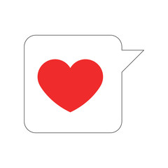 Isolated heart shape on a bubble chat - Vector