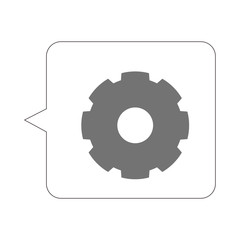 Isolated gear piece on a bubble chat - Vector