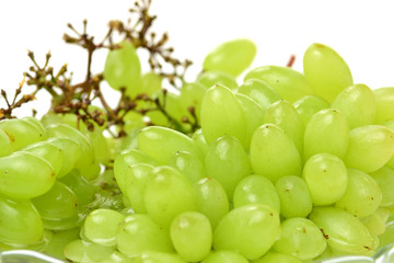 green grapes isolated on the white background