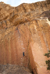 Rock Climber at Smith Rocks, Oregon, USA (Narrow FOV)