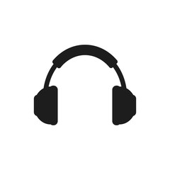 Headphones icon. Vector illustration. Flat design icon. Isolated.	