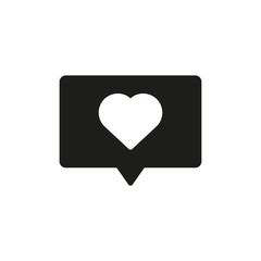 Heart icon. Black notifications like sign. Vector.