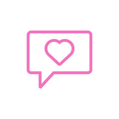 Notifications like sign. Heart icon. Line style. Vector.