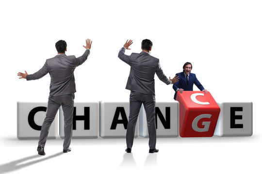 Businessman in change and chance concept