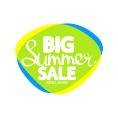 Big Summer Sale, bubble banner design template, discount tag, app icon, vector illustration