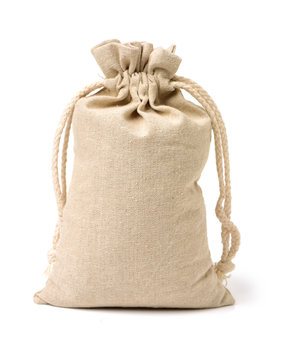 Linen Bag On White Background