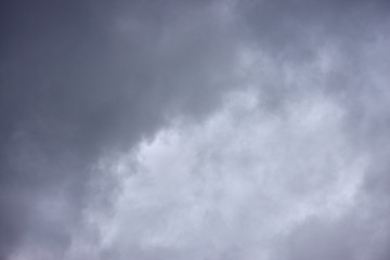 blue sky with clouds on a rainy day