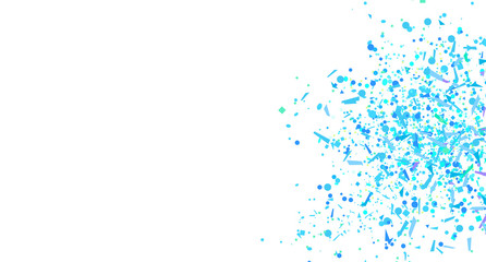 Confetti on isolated white background. Colorful holiday texture. Festive backdrop with glitters. Print for polygraphy, posters, banners and textiles. Doodle for design and business