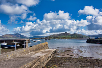 view of the Knightstown harbor at Valentia island, Ireland