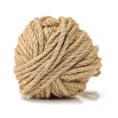 Hemp rope on white background