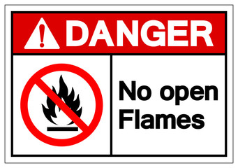 Danger No Open Flames Symbol Sign ,Vector Illustration, Isolate On White Background Label. EPS10