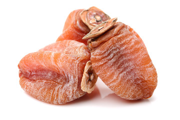 dried persimmon on white background