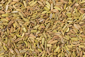 Dried fennel seeds as an abstract background texture