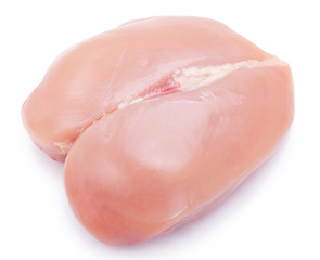 Raw chicken fillet on white background