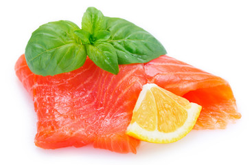 Red fish on white background