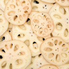 Cooking ingredient, slices of lotus root