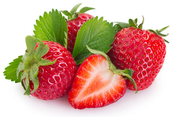 Fresh strawberry on white background