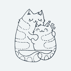 Cute cartoon animals. Vector clip art illustration for children design, cards, prints, coloring books