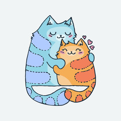 Cute cartoon animals. Vector clip art illustration for children design, cards, prints, coloring books