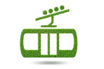 Green environmentally friendly vehicle concept - 3d rendering