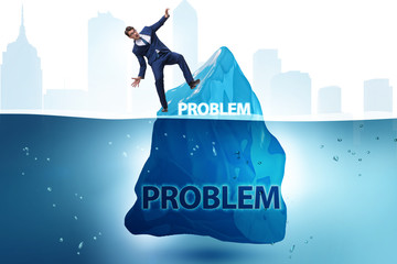Businessman in problem concept with iceberg