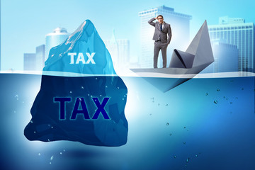 Tax payment concept with iceberg