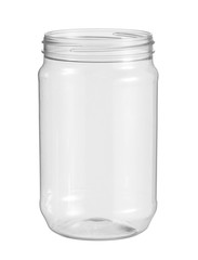 Plastic jar kitchen utensil (with clipping path) isolated on white background