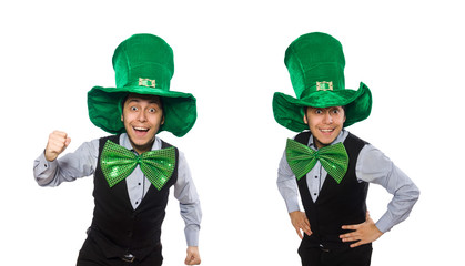 Funny man in saint patrick holiday concept