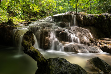 Waterfall in Kanchanaburi, Thailand.