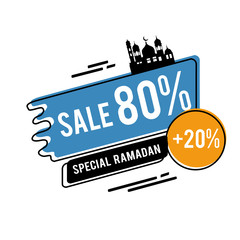 Ramadan Sale Label Badge Vector Template Design Illustration
