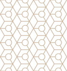hexagon and circle geometric seamless patterns vector