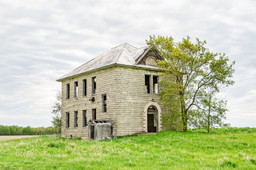 Obraz premium Two-story School Built in 1906