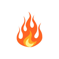 Simple vector flame icon in flat style
