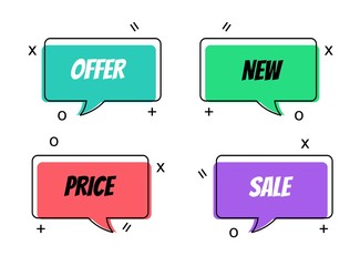 abstract sales promotion design with four color choices
