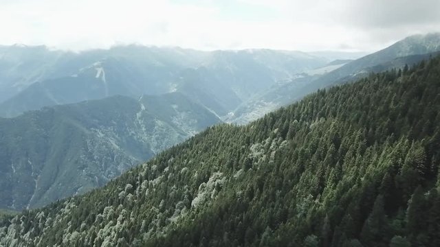 Drone footage of the mountainside near Sultan Murat yayla in Trabzon, Turkey